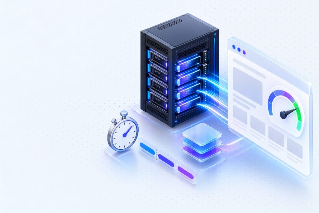 سرور با دیسک NVMe و نمودار سرعت پاسخ؛ سنجش سرعت واقعی هاست